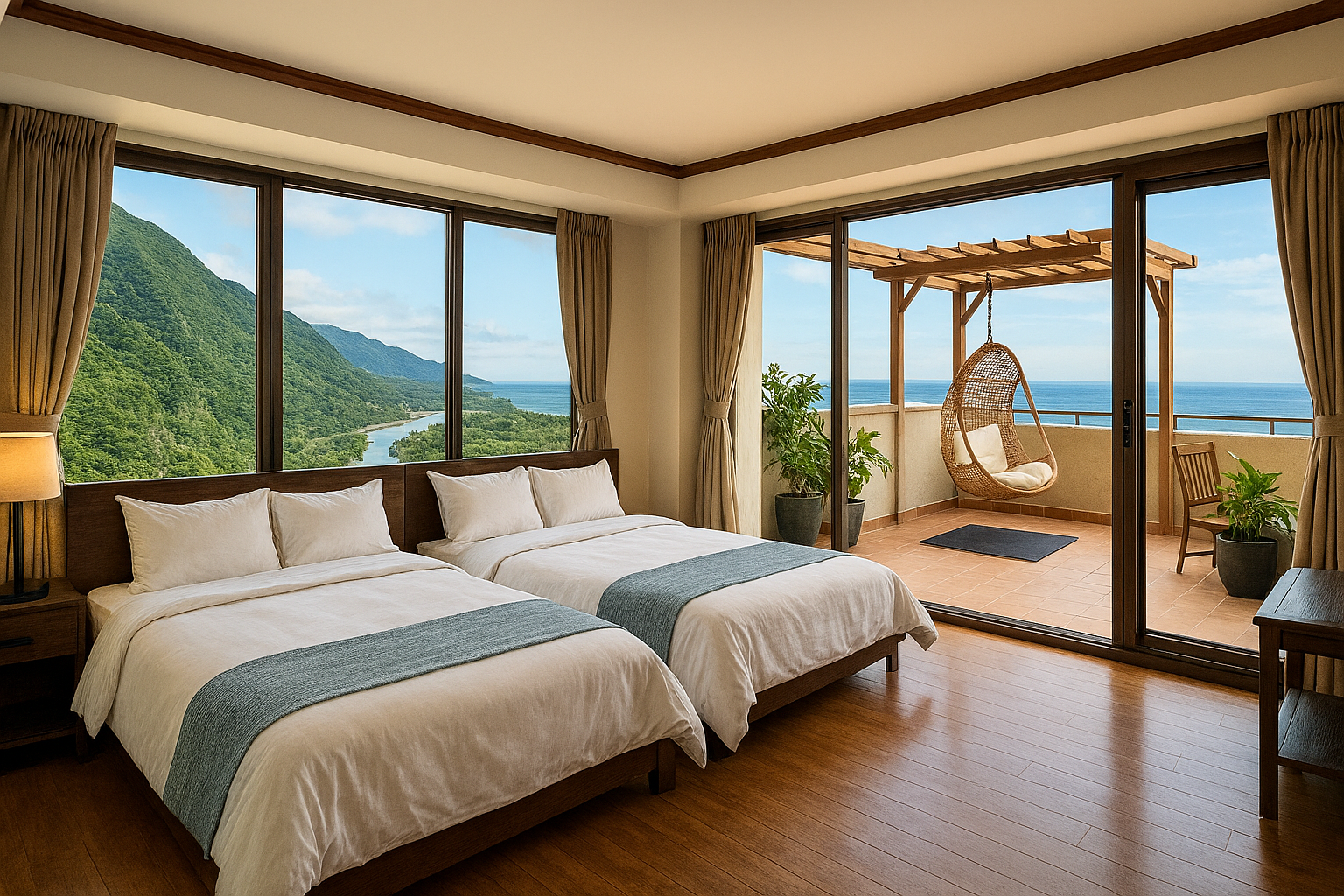 天空陽台家庭房：寬敞四人房與獨立陽台